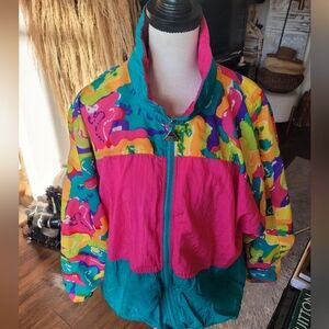 Capistrano Vintage Colorful 80s Windbreaker Jacket